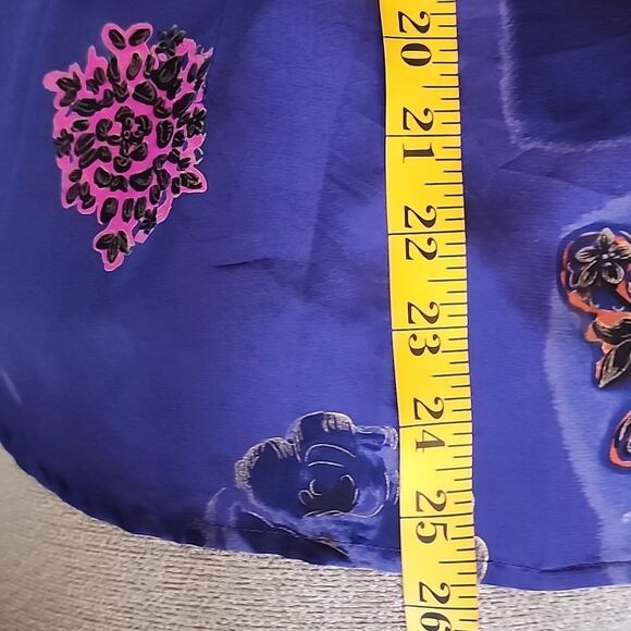 Victoria Soie silk vintage button down floral/rose print long sleeve top size XL - Picture 9 of 10